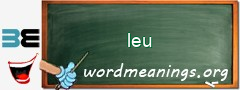 WordMeaning blackboard for leu